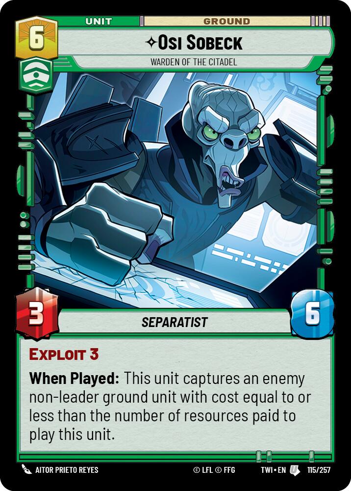 Osi Sobeck - Warden of the Citadel (115/257) (115/257) [Twilight of the Republic] | Deep Dive Games St. Marys
