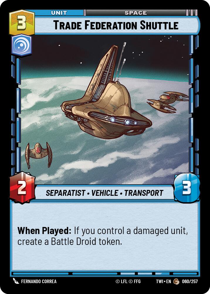 Trade Federation Shuttle (060/257) (060/257) [Twilight of the Republic] | Deep Dive Games St. Marys