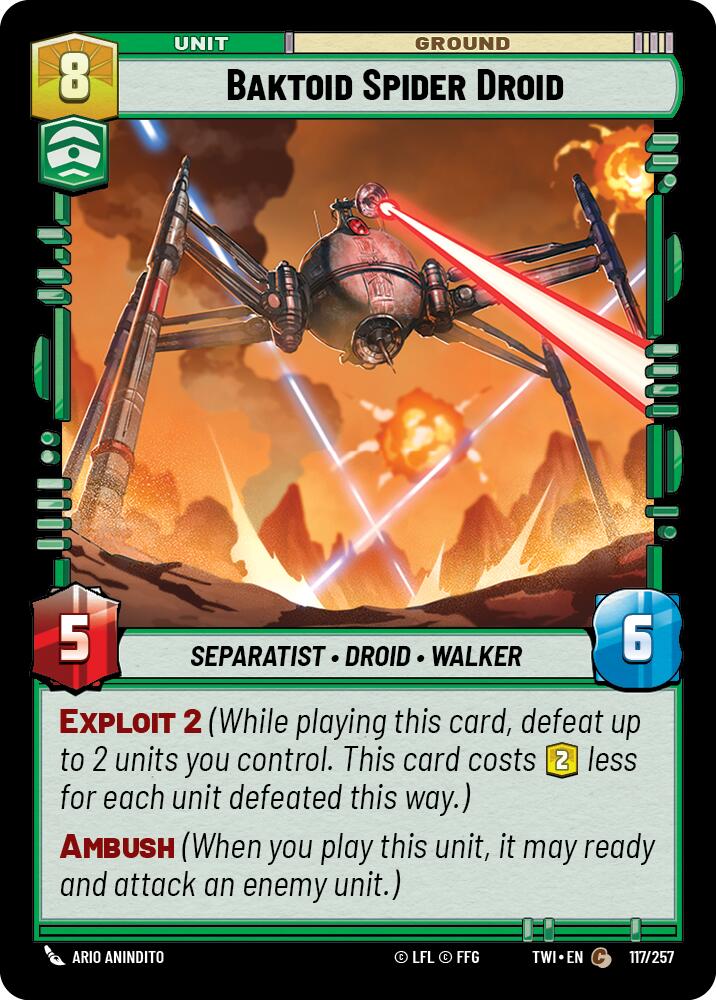 Baktoid Spider Droid (117/257) (117/257) [Twilight of the Republic] | Deep Dive Games St. Marys