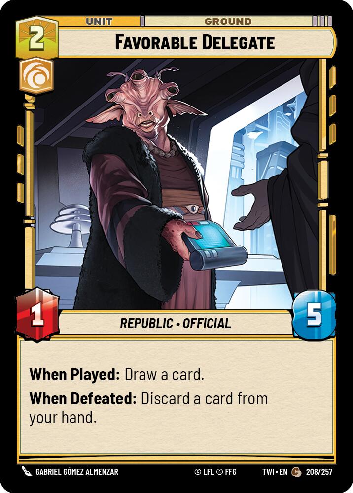 Favorable Delegate (208/257) (208/257) [Twilight of the Republic] | Deep Dive Games St. Marys