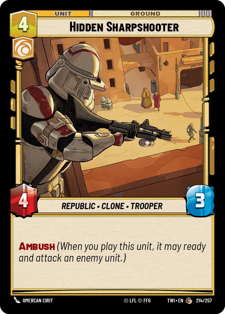 Hidden Sharpshooter (214/257) (214/257) [Twilight of the Republic] | Deep Dive Games St. Marys