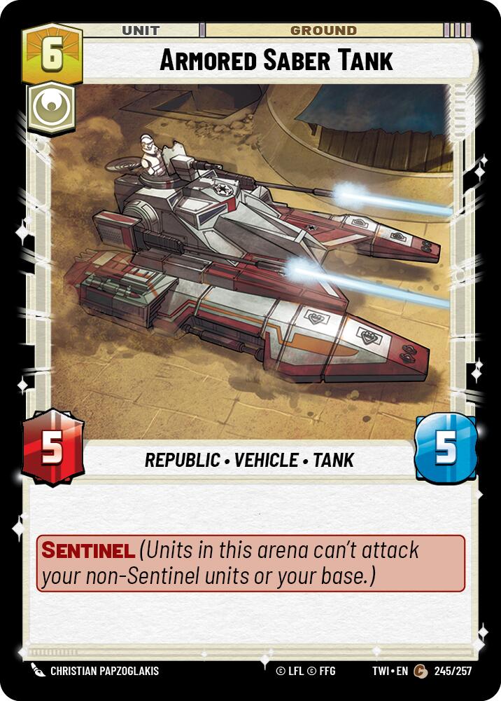 Armored Saber Tank (245/257) (245/257) [Twilight of the Republic] | Deep Dive Games St. Marys