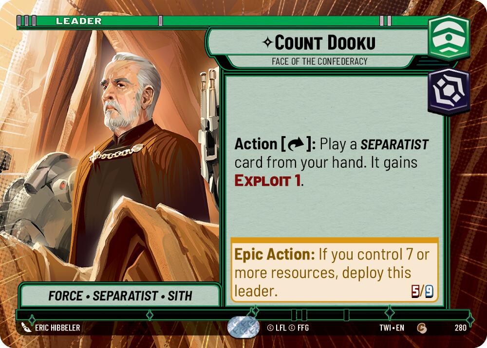 Count Dooku - Face of the Confederacy (280) (Hyperspace) (280) [Twilight of the Republic] | Deep Dive Games St. Marys