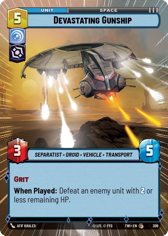Devastating Gunship (309) (Hyperspace) (309) [Twilight of the Republic] | Deep Dive Games St. Marys
