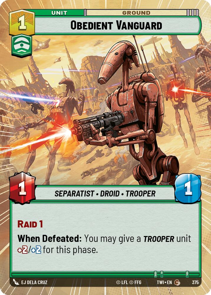 Obedient Vanguard (375) (Hyperspace) (375) [Twilight of the Republic] | Deep Dive Games St. Marys