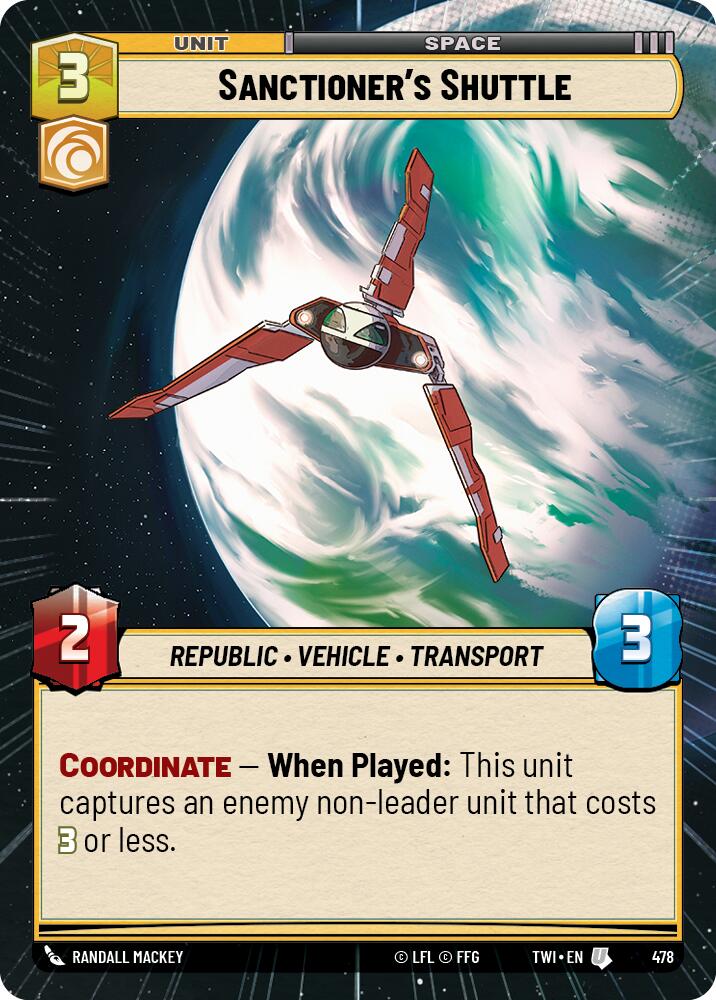 Sanctioner's Shuttle (478) (Hyperspace) (478) [Twilight of the Republic] | Deep Dive Games St. Marys
