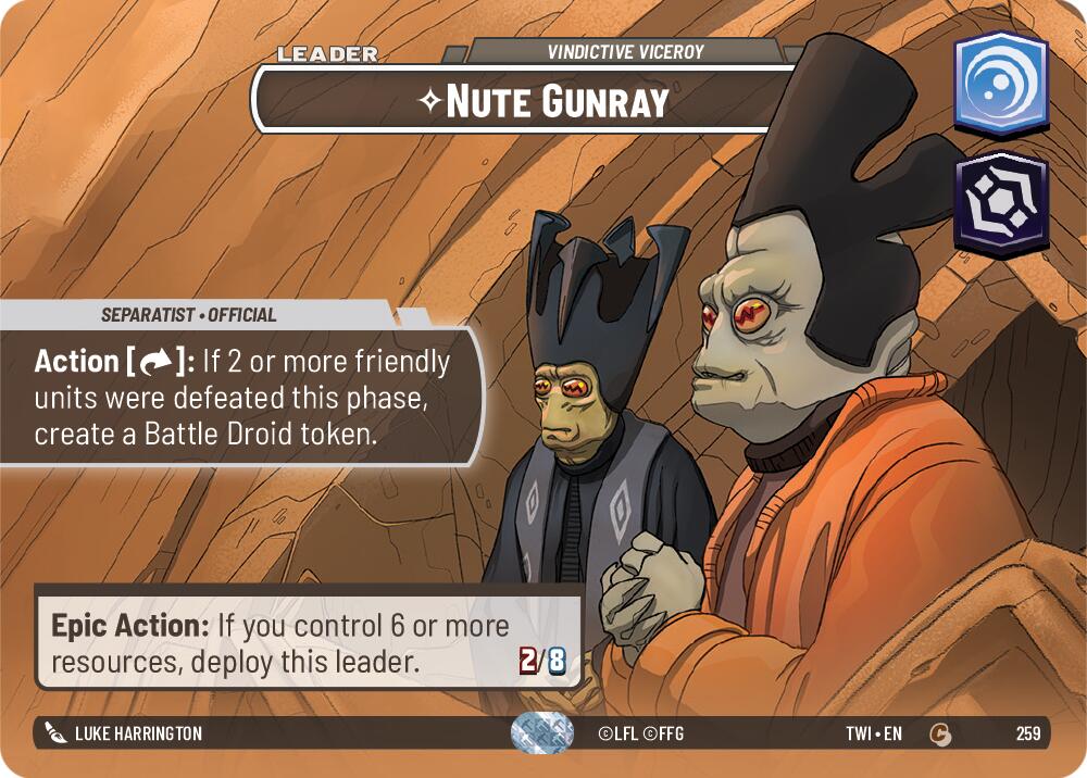 Nute Gunray - Vindictive Viceroy (259) (Showcase) (259) [Twilight of the Republic] | Deep Dive Games St. Marys