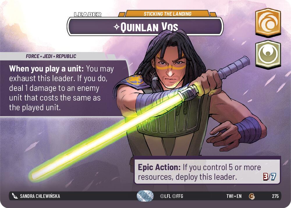 Quinlan Vos - Sticking the Landing (275) (Showcase) (275) [Twilight of the Republic] | Deep Dive Games St. Marys