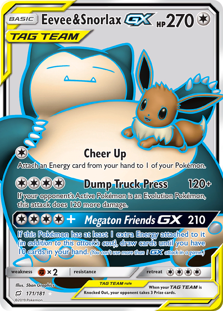 Eevee & Snorlax GX (171/181) [Sun & Moon: Team Up] | Deep Dive Games St. Marys