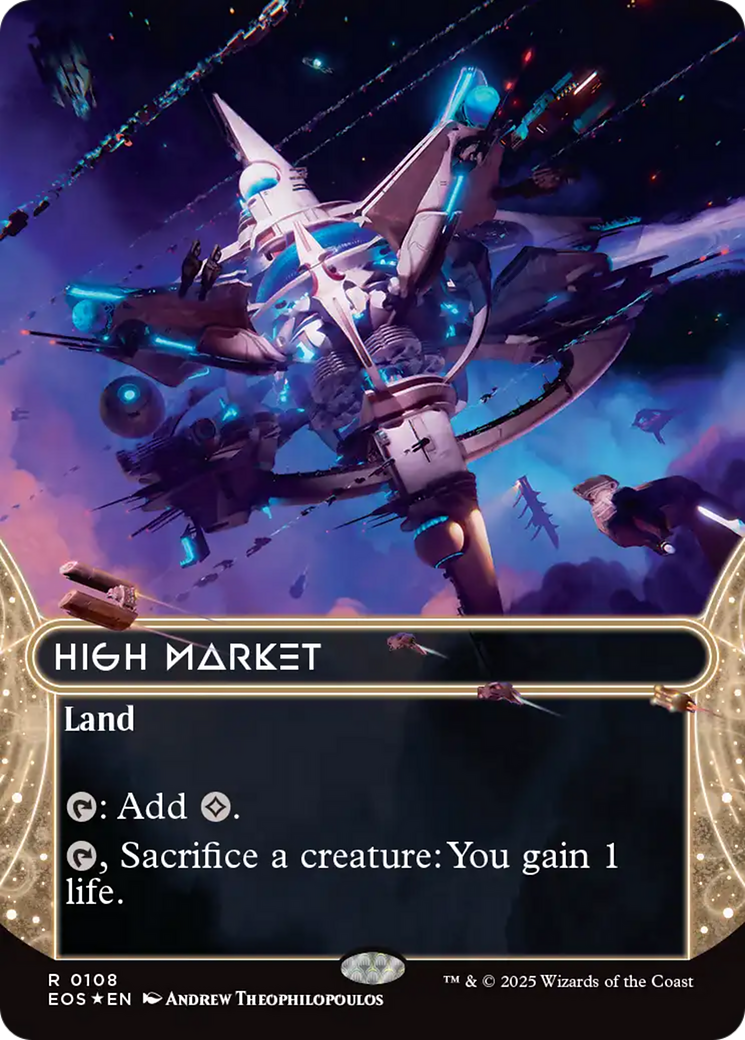 High Market (0108) (Borderless) (Galaxy Foil) [Edge of Eternities: Stellar Sights] | Deep Dive Games St. Marys