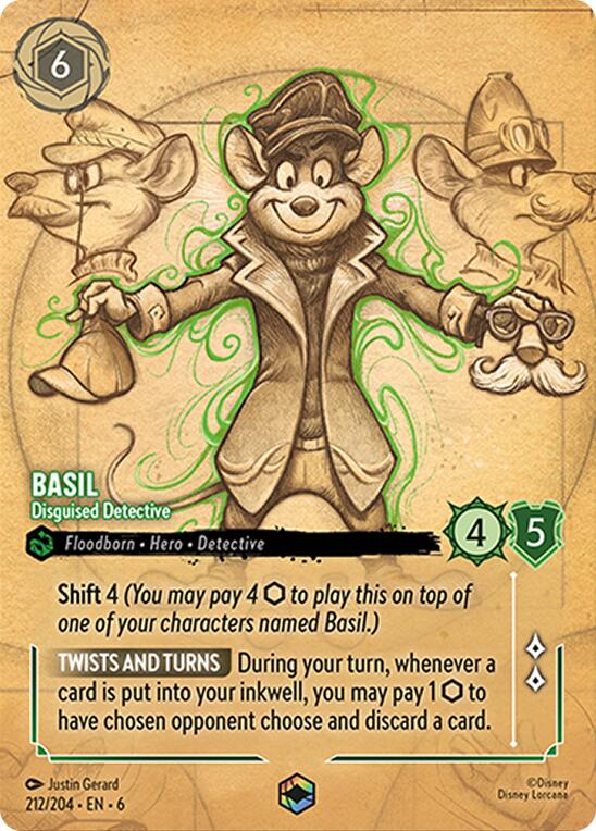 Basil - Disguised Detective (Enchanted) (212/204) [Azurite Sea] | Deep Dive Games St. Marys