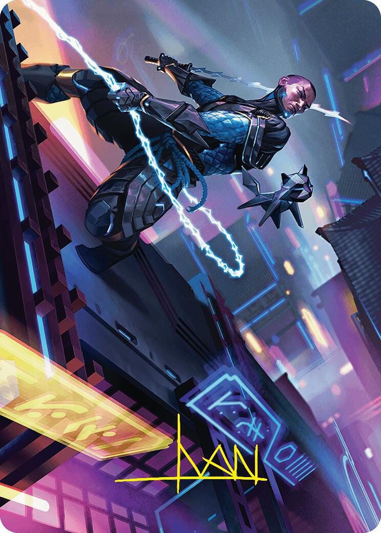 Kaito, Cunning Infiltrator Art Card (51/54) (Gold-Stamped Signature) [Foundations Art Series] | Deep Dive Games St. Marys
