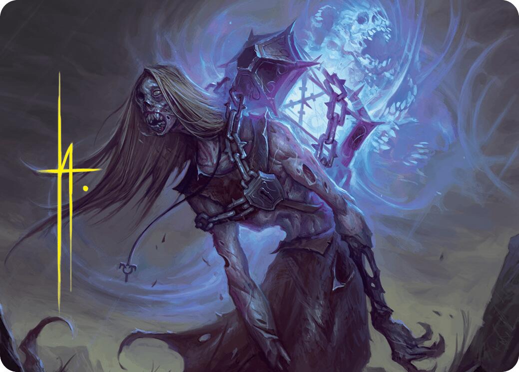 Soul-Shackled Zombie Art Card (9/54) (Gold-Stamped Signature) [Foundations Art Series] | Deep Dive Games St. Marys