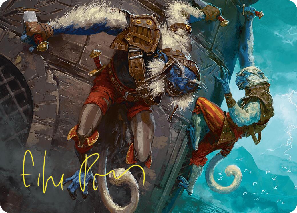 Goblin Boarders Art Card (11/54) (Gold-Stamped Signature) [Foundations Art Series] | Deep Dive Games St. Marys