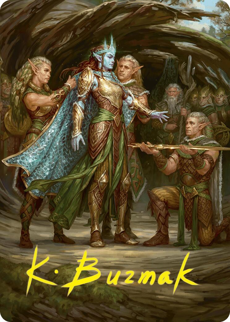 Lathril, Blade of the Elves Art Card (48/54) (Gold-Stamped Signature) [Foundations Art Series] | Deep Dive Games St. Marys