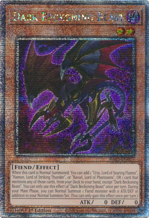Dark Beckoning Beast (Quarter Century Secret Rare) [RA03-EN027] Quarter Century Secret Rare | Deep Dive Games St. Marys