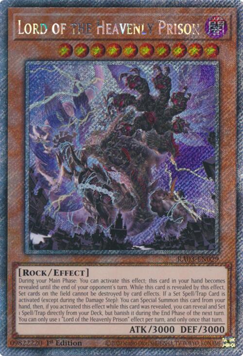 Lord of the Heavenly Prison (Platinum Secret Rare) [RA03-EN029] Platinum Secret Rare | Deep Dive Games St. Marys