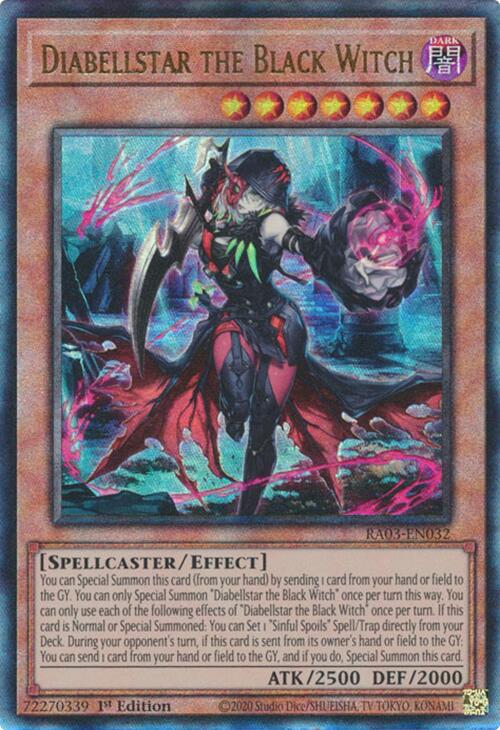 Diabellstar the Black Witch (UTR) [RA03-EN032] Prismatic Ultimate Rare | Deep Dive Games St. Marys