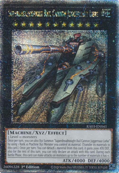 Superdreadnought Rail Cannon Juggernaut Liebe (Quarter Century Secret Rare) [RA03-EN041] Quarter Century Secret Rare | Deep Dive Games St. Marys