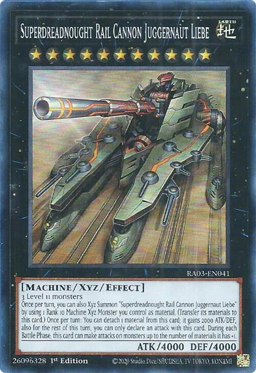 Superdreadnought Rail Cannon Juggernaut Liebe [RA03-EN041] Super Rare | Deep Dive Games St. Marys
