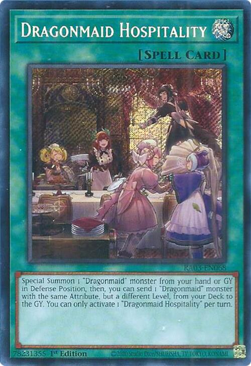 Dragonmaid Hospitality (Secret Rare) [RA03-EN068] Secret Rare | Deep Dive Games St. Marys