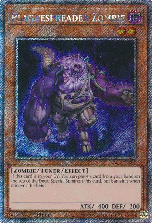 Plaguespreader Zombie (Platinum Secret Rare) [RA03-EN207] Platinum Secret Rare | Deep Dive Games St. Marys