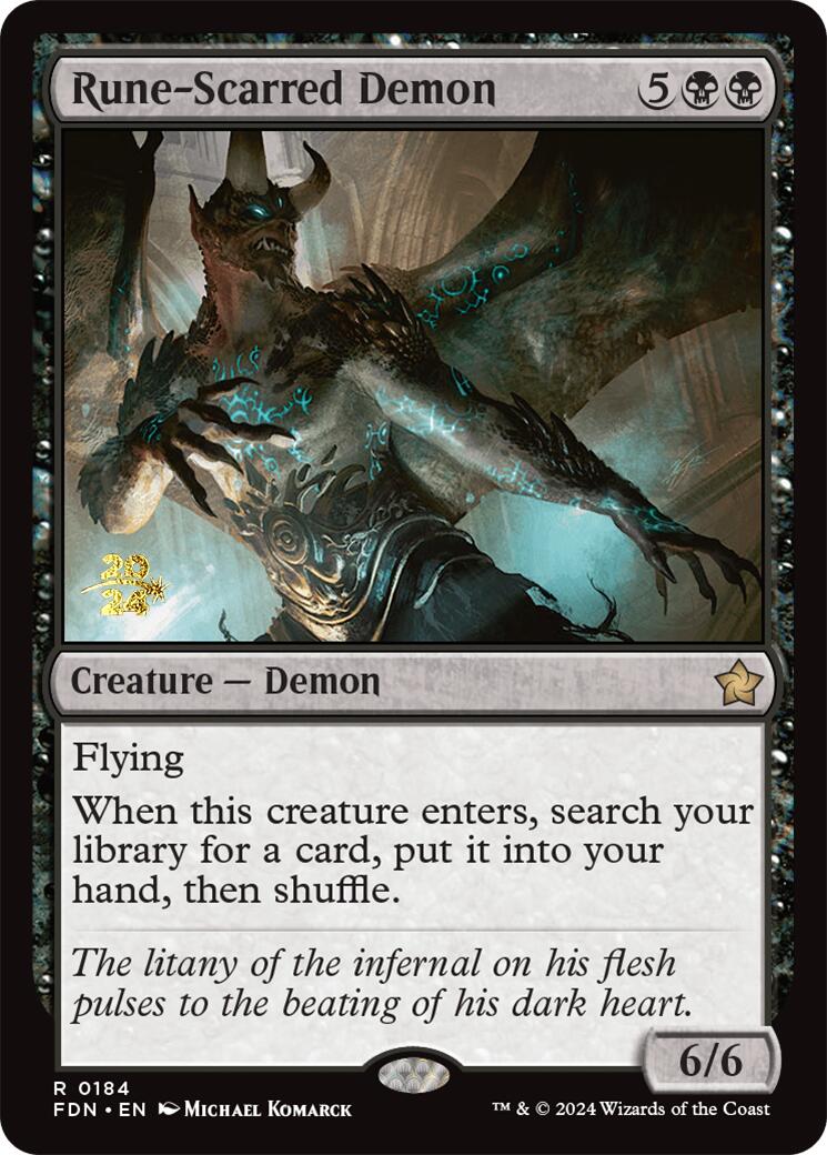 Rune-Scarred Demon [Foundations Prerelease Promos] | Deep Dive Games St. Marys