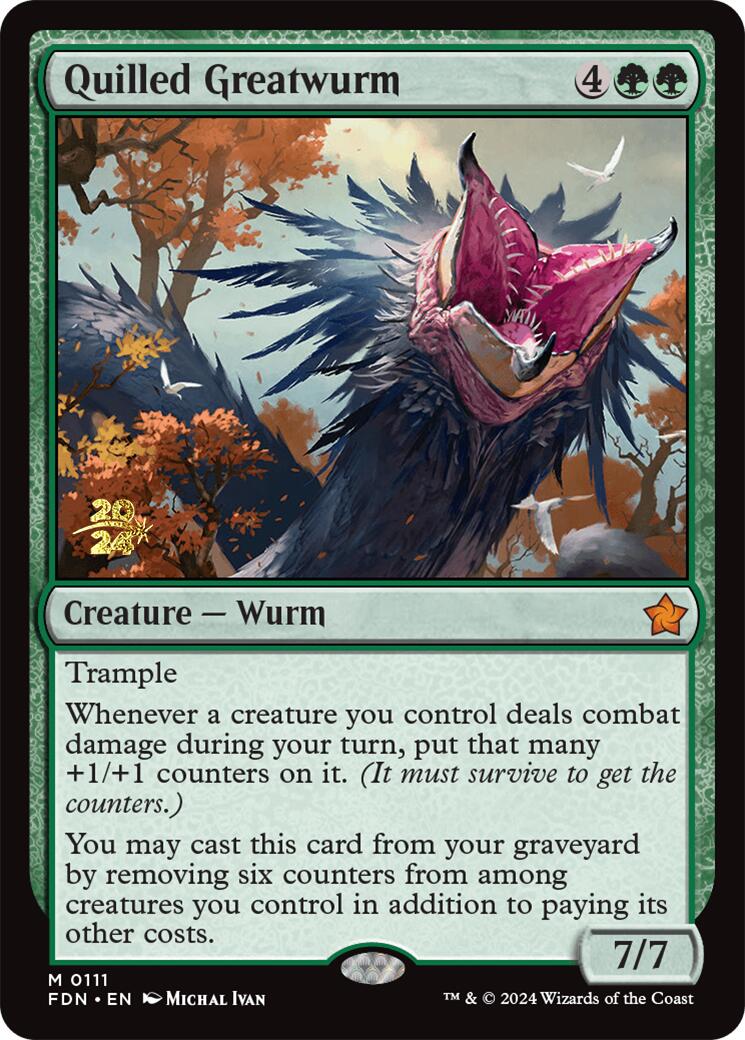 Quilled Greatwurm [Foundations Prerelease Promos] | Deep Dive Games St. Marys