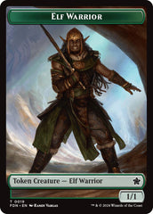 Elf Warrior // Raccoon Doubled-Sided Token [Foundations Tokens] | Deep Dive Games St. Marys