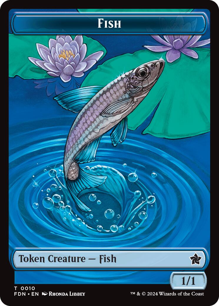 Faerie // Fish Doubled-Sided Token [Foundations Tokens] | Deep Dive Games St. Marys