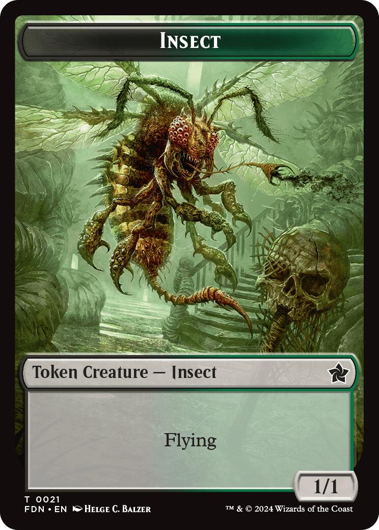 Zombie // Insect Doubled-Sided Token [Foundations Tokens] | Deep Dive Games St. Marys