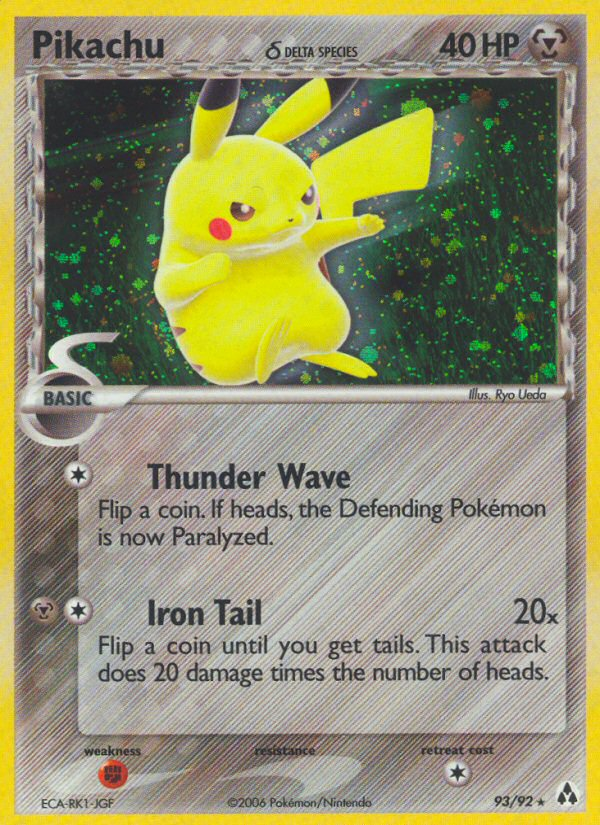 Pikachu (93/92) (Delta Species) [EX: Legend Maker] | Deep Dive Games St. Marys