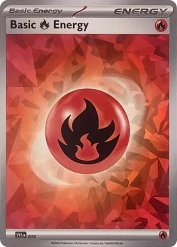 Basic Fire Energy (010) (Cracked Ice Holo) [Scarlet & Violet: Stellar Crown] | Deep Dive Games St. Marys