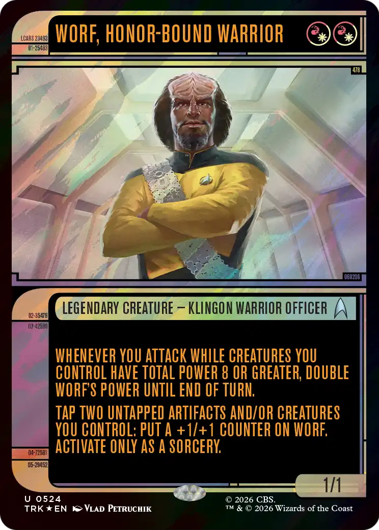Worf, Honor-Bound Warrior (Showcase) (0524) (Surge Foil) [Star Trek] | Deep Dive Games St. Marys