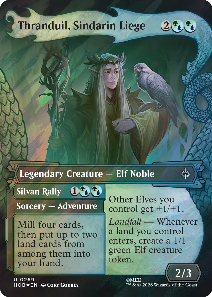 Thranduil, Sindarin Liege (Showcase) (Surge Foil) [The Hobbit] | Deep Dive Games St. Marys