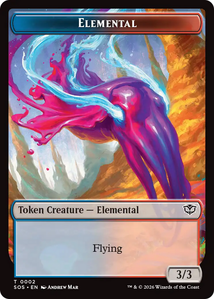 Elemental (0002) // Treasure Double-Sided Token [Secrets of Strixhaven Tokens] | Deep Dive Games St. Marys