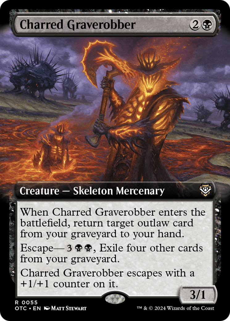 Charred Graverobber (Extended Art) [Outlaws of Thunder Junction Commander] | Deep Dive Games St. Marys