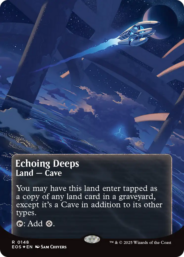Echoing Deeps (0148) (Borderless) (Galaxy Foil) [Edge of Eternities: Stellar Sights] | Deep Dive Games St. Marys