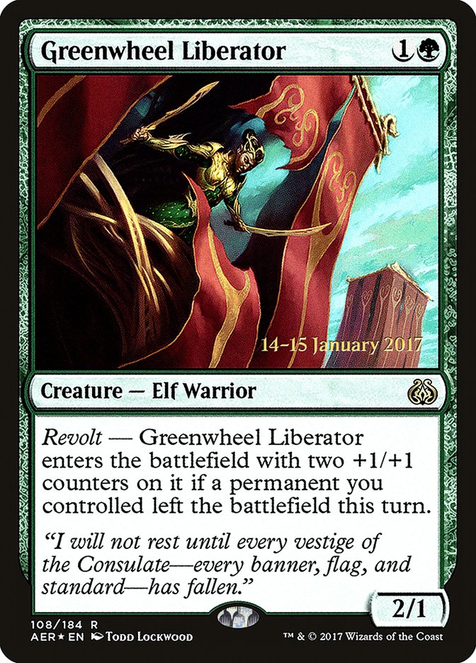 Greenwheel Liberator [Aether Revolt Prerelease Promos] | Deep Dive Games St. Marys