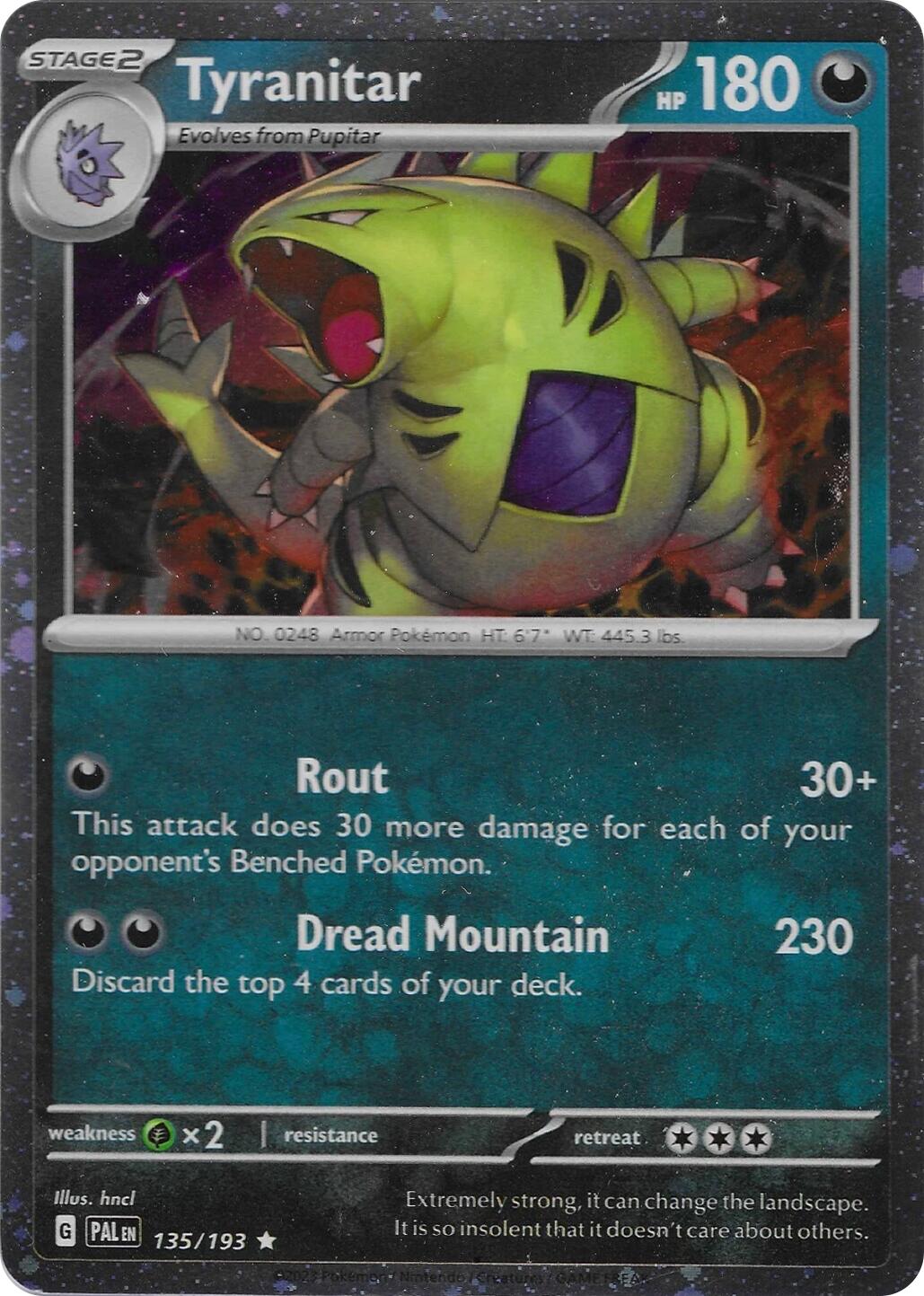 Tyranitar (135/193) (Cosmo Foil) [Miscellaneous Cards] | Deep Dive Games St. Marys