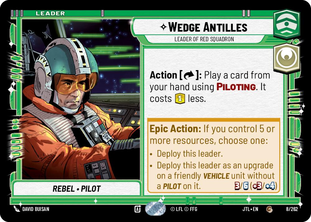 Wedge Antilles - Leader of Red Squadron (008/262) (008/257) [Jump to Lightspeed] | Deep Dive Games St. Marys