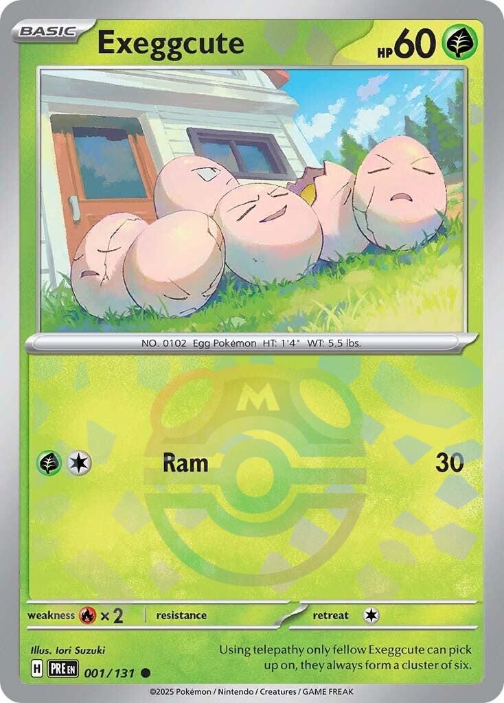 Exeggcute (001/131) (Master Ball Pattern) [Scarlet & Violet: Prismatic Evolutions] | Deep Dive Games St. Marys