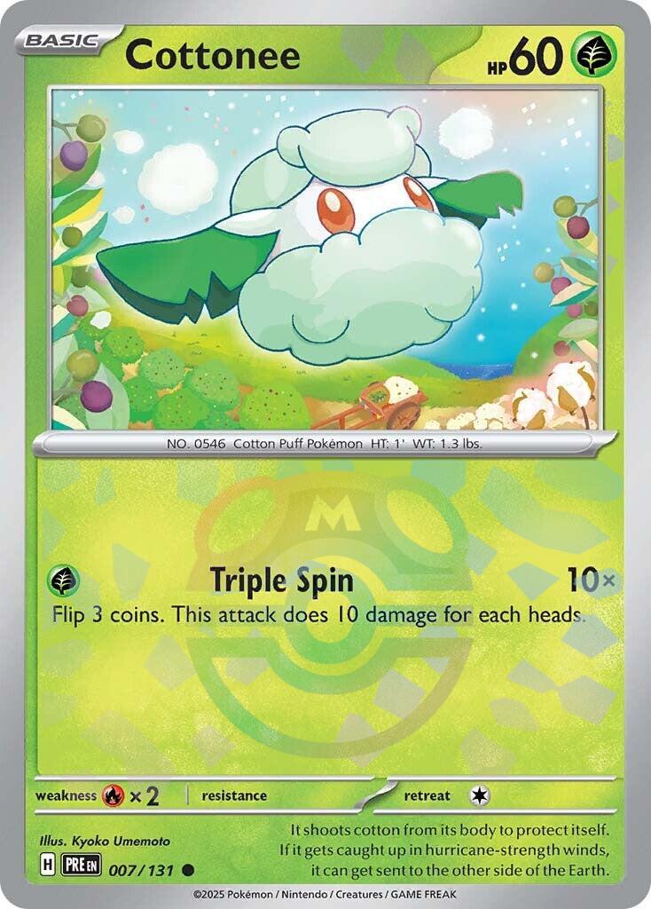 Cottonee (007/131) (Master Ball Pattern) [Scarlet & Violet: Prismatic Evolutions] | Deep Dive Games St. Marys