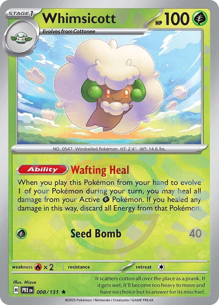 Whimsicott (008/131) (Master Ball Pattern) [Scarlet & Violet: Prismatic Evolutions] | Deep Dive Games St. Marys