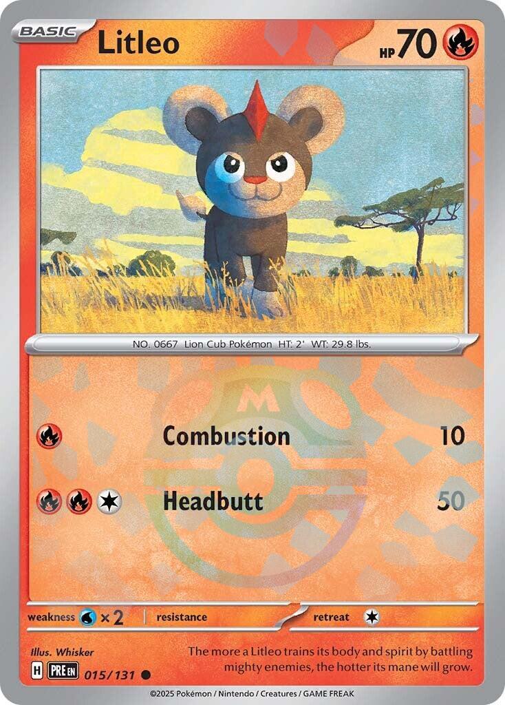 Litleo (015/131) (Master Ball Pattern) [Scarlet & Violet: Prismatic Evolutions] | Deep Dive Games St. Marys
