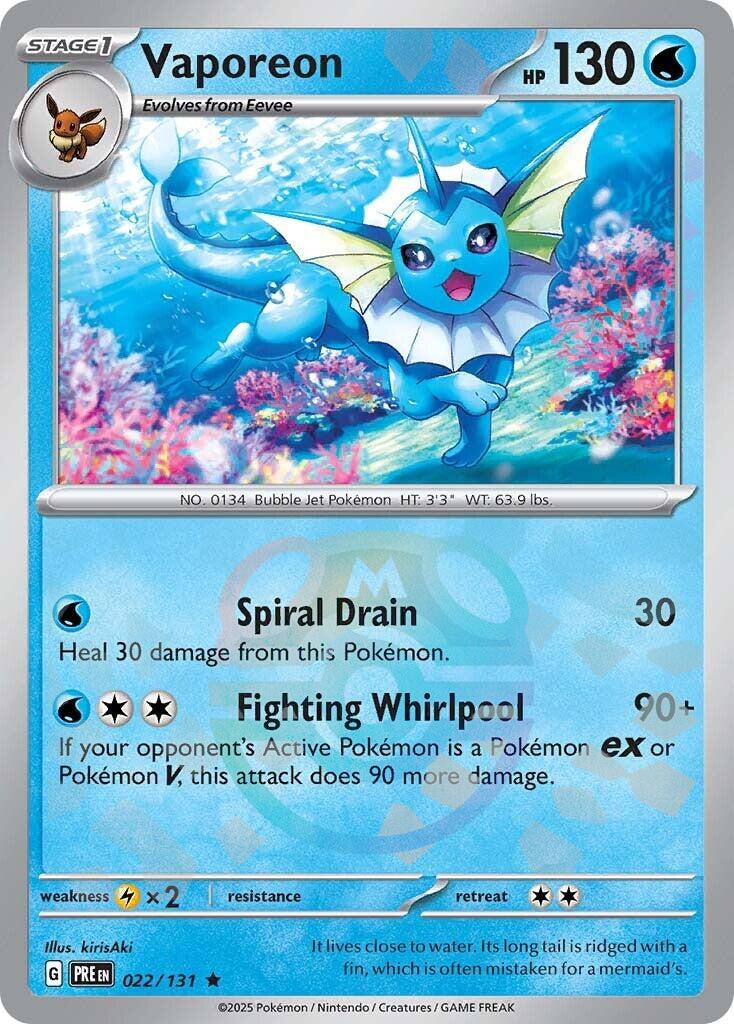 Vaporeon (022/131) (Master Ball Pattern) [Scarlet & Violet: Prismatic Evolutions] | Deep Dive Games St. Marys