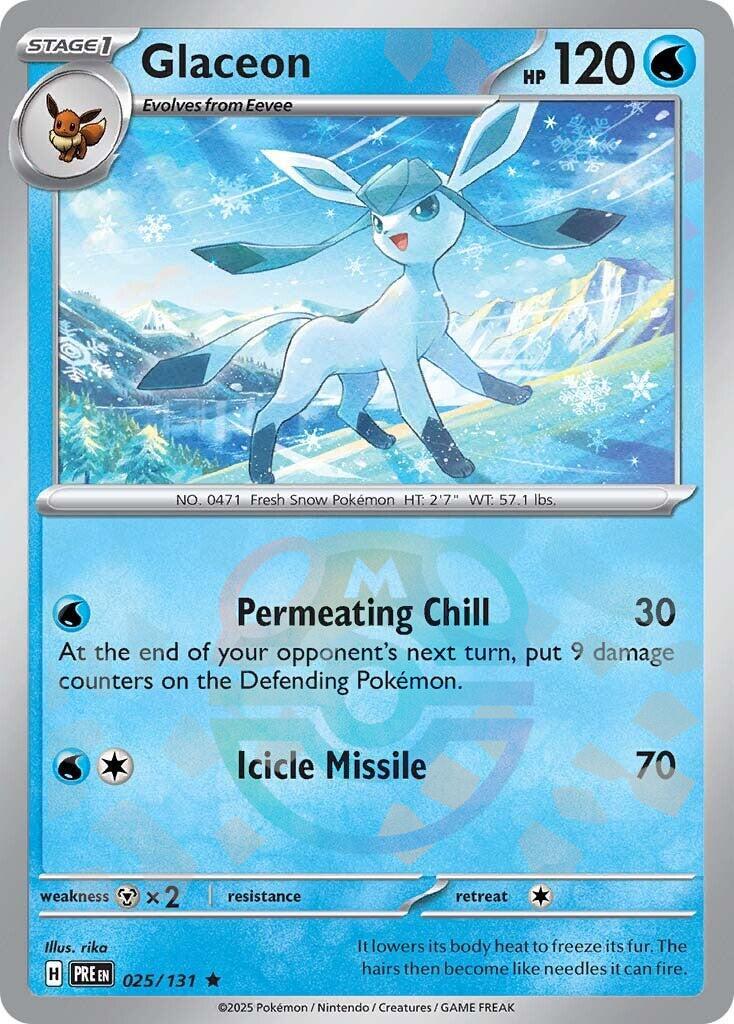 Glaceon (025/131) (Master Ball Pattern) [Scarlet & Violet: Prismatic Evolutions] | Deep Dive Games St. Marys
