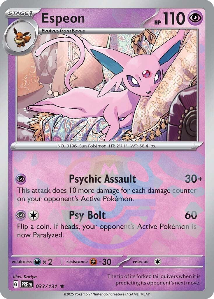 Espeon (033/131) (Master Ball Pattern) [Scarlet & Violet: Prismatic Evolutions] | Deep Dive Games St. Marys