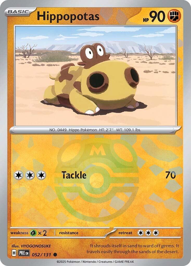 Hippopotas (052/131) (Master Ball Pattern) [Scarlet & Violet: Prismatic Evolutions] | Deep Dive Games St. Marys