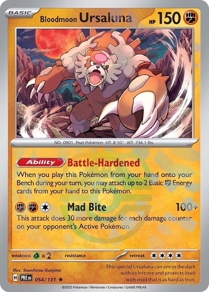Bloodmoon Ursaluna (054/131) (Master Ball Pattern) [Scarlet & Violet: Prismatic Evolutions] | Deep Dive Games St. Marys